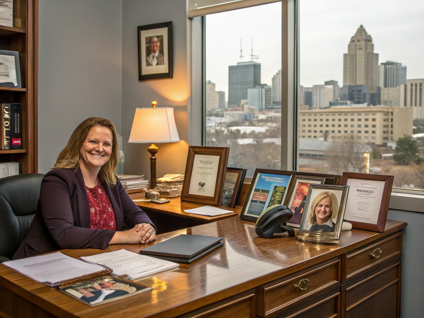Kelly Gibson, insurance agent at her Kansas City office